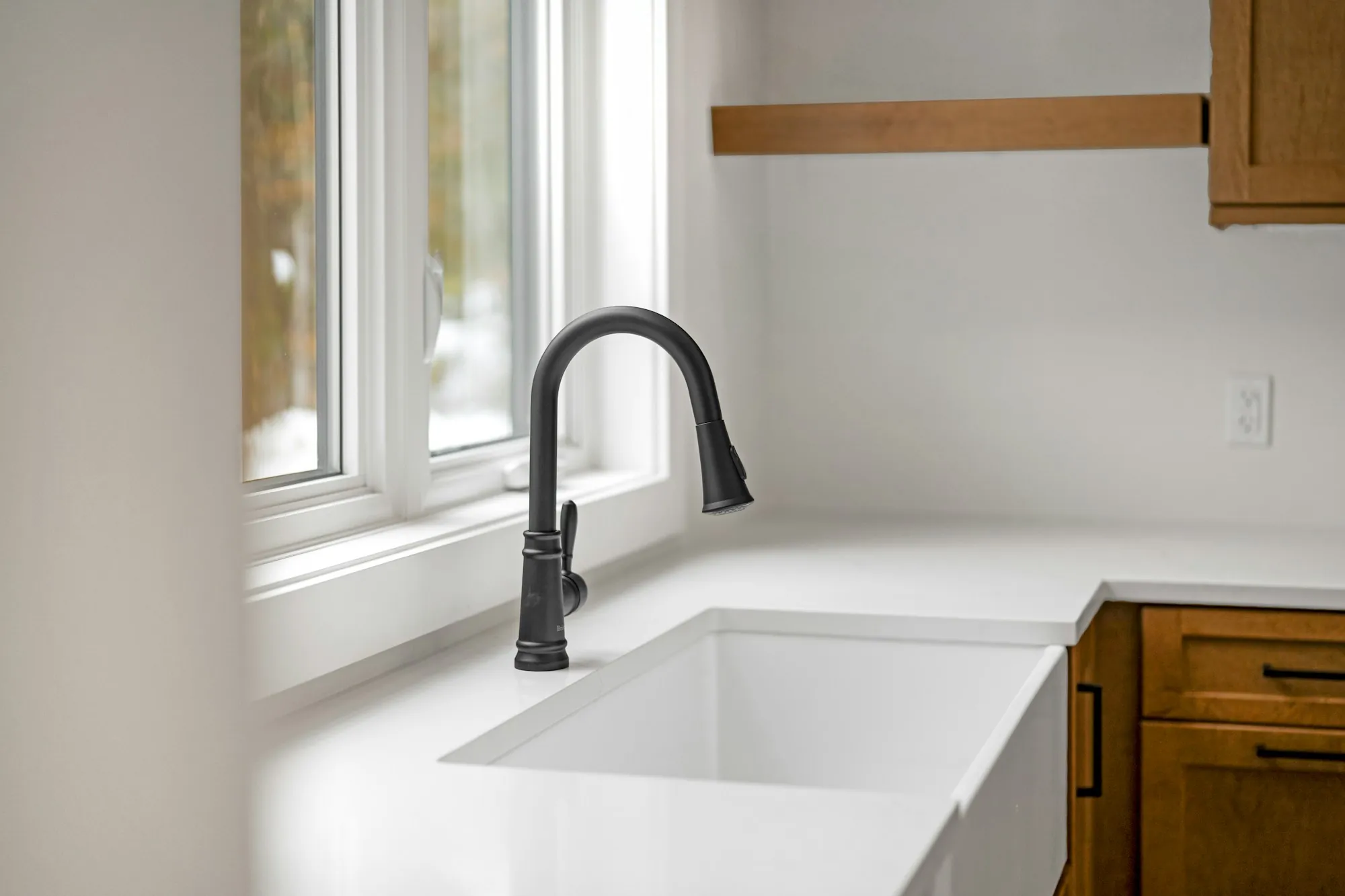 Water Filtration Services in Santa Ana, CA Modern kitchen sink with a black faucet
